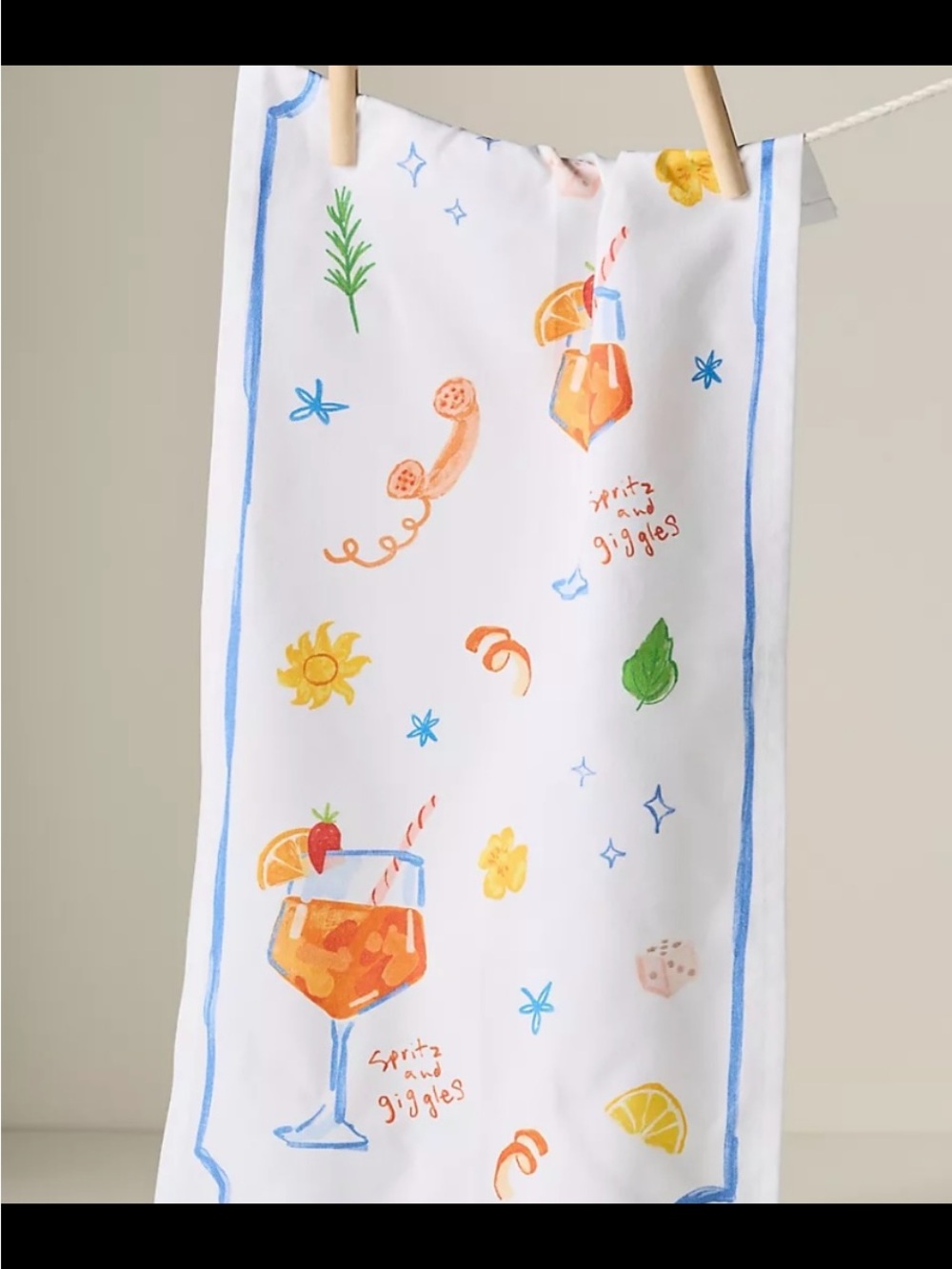 Anthropologie Spritz & Giggles Dish Towel.
